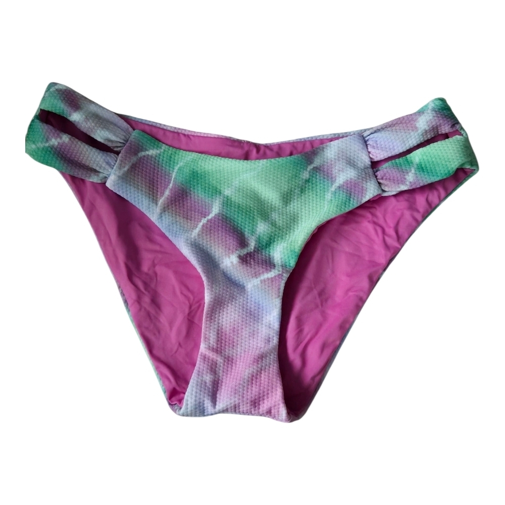 Isabella Rose Stylish Pink and Green Bikini Bottom, XSMALL